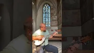 Thumbnail: With Beautiful Hair - in ancient church played on Macedonian Tambura 🇲🇰 🪕 by Praful