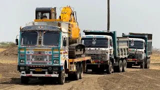 Thumbnail: JCB 205 Excavator Loading Mud TATA Tippers  Making Watermelon Juice of Field Pond for water Storage