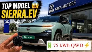Thumbnail: 2026 Tata Sierra EV Top Model Review | 75 kWh QWD | Complete Walkaround ⚡🔥