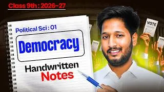 Thumbnail: 🚨 CLASS 9 SST CIVICS CHAPTER 1 | DEMOCRACY 🔥 Complete Notes in One Shot | New NCERT 2026-27