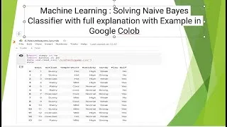 Thumbnail: Machine Learning : Full explanation of Naive Bayes Classifier with Example in Google Colob