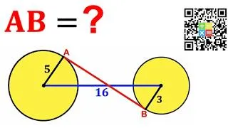 Thumbnail: Can you calculate the length AB? | (Circles) | #math #maths | #geometry
