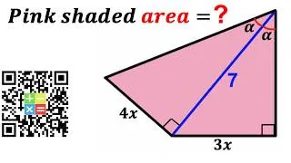 Thumbnail: Can you calculate area of the Pink shaded region? | (Triangles) | #math #maths | #geometry