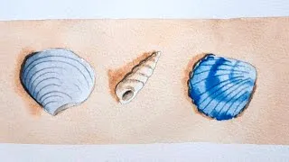 Thumbnail: Easy Watercolor Seashell Painting | Paul Rubens Ocean Colors - Part 1