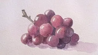 Thumbnail: Easy watercolor still life painting tutorial for beginners | Grapes 