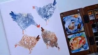 Thumbnail: Easy Watercolor Hen Painting Tutorial | Soap Bubble Technique