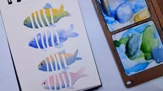 Thumbnail: Easy Watercolor Fish with Masking Tape | Beginner Watercolor Technique