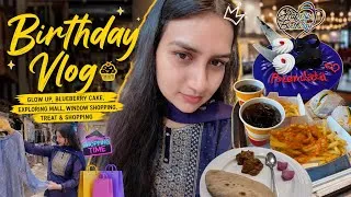 Thumbnail: Birthday vlog 🧁🎈 glow up, blueberry cake , exploring mall, window shopping, treat & shopping 🛍️💌🎀✨