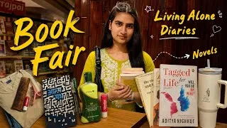 Thumbnail: living alone diaries📚 book fair, rainy night, Monday fasting, skincare, journal, few days in life 🌧️