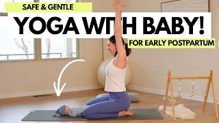 Thumbnail: 10-Minute Gentle Postpartum Yoga | Postpartum Pelvic Floor & Core Exercises | Baby and Me Yoga