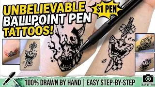 Thumbnail: How To Draw a Cool Oni Mask Tattoo with a Ballpoint Pen! 👹