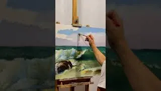 Thumbnail: Картина маслом / Волна / Морской пейзаж / Seascape / Oil painting / shorts