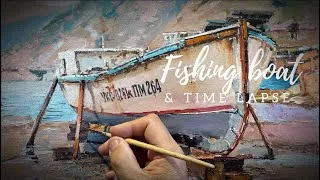 Thumbnail: Oil painting | How to paint boat | Time lapse | Картина маслом | Как нарисовать лодку