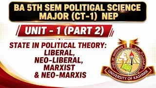 Thumbnail: State In Political Theory - Libral, Neo liberal, Marxist, Neo Marxist | BA 5th sem pol. Science J1 .
