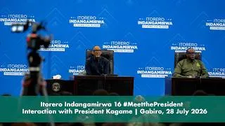 Thumbnail: Itorero Indangamirwa 16 #MeetthePresident | Interaction with President Kagame | Gabiro, 28 July 2026