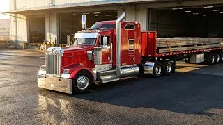 Thumbnail: 🇯🇲Custom kenworth w900  hauling pipes American truck simulator