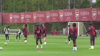 Thumbnail: Arsenal training pre Atletico Madrid at home