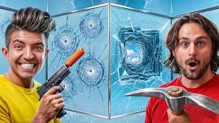 Thumbnail: First to Break Bulletproof Glass, Wins!