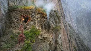 Thumbnail: Building a Warm and Cozy Cliffside Stone Shelter for Survival. Bushcraft