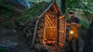 Thumbnail: Building a Warm & Cozy Earthen Log Cabin Shelter | Bushcraft, Survival, Dugout