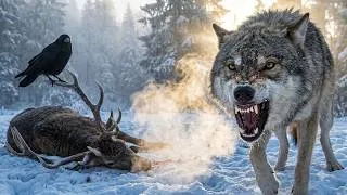 Thumbnail: Wolves vs 900kg Bison: The Deep Snow Trap !