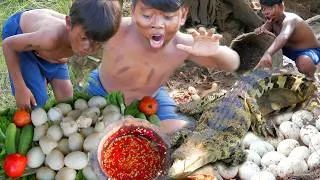 Thumbnail: Primitive Technology - Survival cooking crocodile egg eating delicious