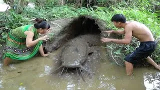 Thumbnail: Full Video: 290 Days Survival Catch Fish - Primitive Life Dig Deep Mud Hole To Build Fish Trap