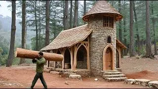 Thumbnail: Building a Luxury Wooden House from Start to Finish in the Forest | Solo Bushcraft 4K