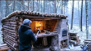 Thumbnail: Man Builds a Permanent Warm Winter Shelter by Hand in 10 Days | Solo Bushcraft 4K