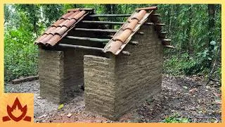 Thumbnail: Primitive Technology | Firing Tiles and Building the Roof on the Mud Mortar/Fired Brick Hut