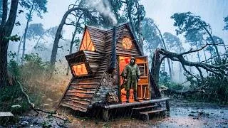 Thumbnail: 9 Days Alone in the Rain Forest – Building A Wood and Stone Survival Shelter In Heavy Rain & Thunder