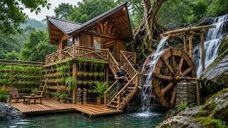 Thumbnail: Start to Finish: I Built a Luxury Wooden House in the Wilderness | Water Wheel & Hanging Gardens