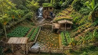 Thumbnail: Time-lapse video: Building a Villa in The Forest. Wooden House, Power Plant, Gardens & Fish Pond