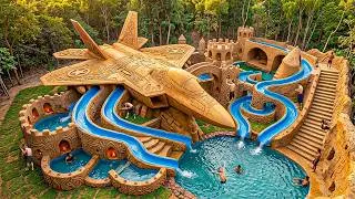 Thumbnail: 200 Days Building Fighter Jet Waterpark with Spiral Slides & Twin Circular Pool Using Primitive Tool