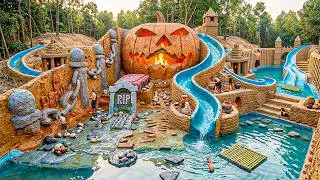 Thumbnail: 170 Days Building a Halloween Castle with Spiral Slides, Flaming Mouth Cave Using Primitive Tools
