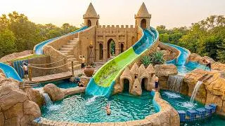 Thumbnail: 250 Days Building Twin-Tower Castle Waterpark with Spiral Slide & Circular Pool Using Primitive Tool