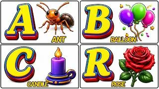 Thumbnail: A for Ant / B for Balloon / C for Candle  | ABCD A to Z |English Words for Kids Learning | PRINIT