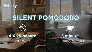 Thumbnail: Silent Pomodoro timer for ADHD focus | 4 x 25 minutes