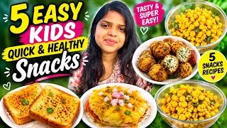 Thumbnail: 5 Easy Evening Snacks Recipes in Tamil | Kids Favorite Snacks | Ready in 15 Minutes 