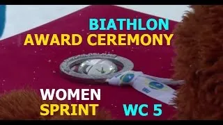 Thumbnail: The award ceremony BIATHLON WOMEN SPRINT 14.01.2017  World Cup 5 Ruhpolding (Germany)