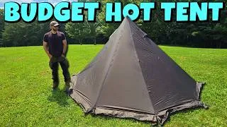 Thumbnail: Best Budget Ultralight Hot Tent? First Setup & Rain Test TOMOUNT TIPI HOTTENT