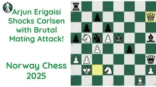 Thumbnail: Arjun Erigaisi Shocks Carlsen with Brutal Mating Attack! | Norway Chess 2025 | Prodigy Pawn