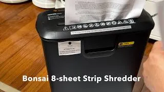 Thumbnail: Bonsaii Paper Shredder for Home Use, 8 Sheet StripCut Home Office Shredder