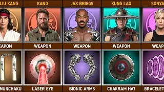 Thumbnail: Every Fighter's Weapons in Mortal Kombat I & II (2021/26 Movies) | Mortal Kombat Comparison 2026