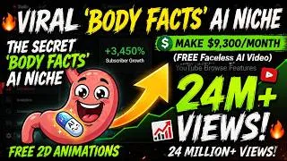 Thumbnail: This Body Facts AI Niche Got 24M Views! (Copy For $9,300/Month FREE)