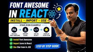 Thumbnail: How to Install and Use Font Awesome Icons in React | Star Icon Example