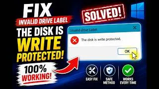 Thumbnail: Rename USB Error - How to fix label is invalid the disk is write protected windows 11 pro