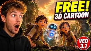 Thumbnail: These 2 FREE Google AI Tools Just Changed 3D Animation Forever (Veo 3.1)