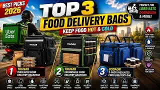 Thumbnail: Top 3 Best Food Delivery Backpacks 2026 🔥 Uber Eats, DoorDash & Pizza Delivery Bags Compared