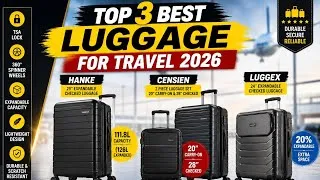 Thumbnail: Top 3 Best Luggage for Travel 2026 | Expandable Hard Shell Suitcase Review |